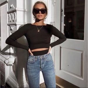 Aritzia Wilfred Yacine Long-sleeve Knit Top